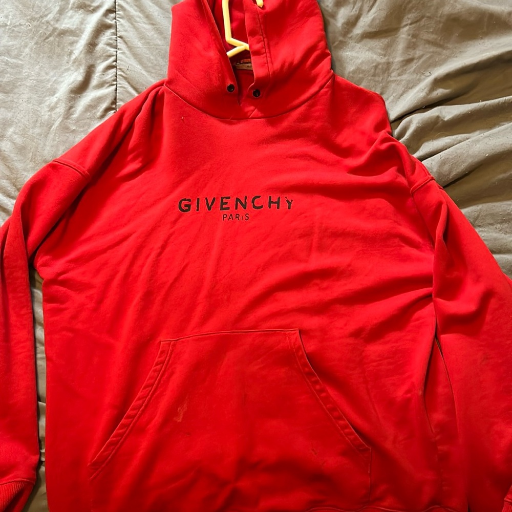 Red Givenchy Logo hoodie